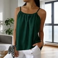 thumbnail image 2 of Miluxas Women's Solid Spaghetti Strap Cami Top Textured Ruched Casual Loose Fit Sleeveless Tank Tops Green, 2 of 8