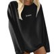 thumbnail image 1 of Gibobby Sudaderas para mujer Sudadera de Cuello Redondo Sudadera de algodón para Mujer Sudadera Ligera Sudadera para Mujer(Negro,CH), 1 of 4