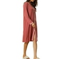 thumbnail image 4 of INSPIRE CHIC Women's Button Down Nightgowns Long Sleeve Sleepshirt Pajama Dress M Red, 4 of 6