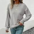 thumbnail image 4 of Giftesty Sweaters for Women Plus Size Women's Casual Fashion Long-Sleeve Round-Neck Solid Color Knitted Lantern Sleeve Sweater Tops, 4 of 5