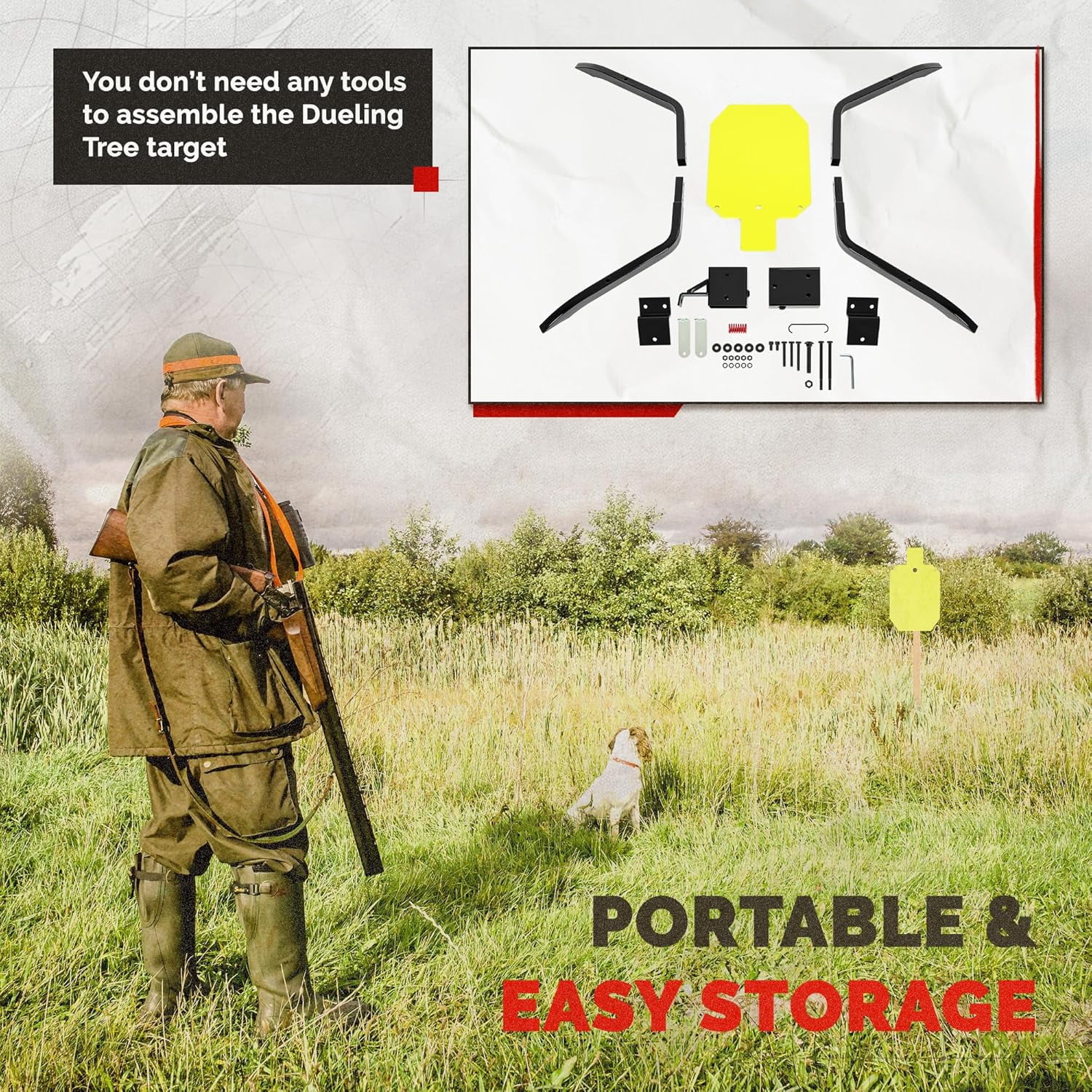 KUAFU Shooting Target Stand for Outdoors Durable Target Holder with Stable Base Powder Coated Steel