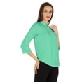 thumbnail image 2 of Inkmeso Stylish Mandarin Collar Top For Women Casual Solid Relaxed-Fit Zipper Front Tunic, 2 of 7
