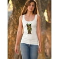 thumbnail image 2 of Tabby Ski Cat Racerback Tank Women -Fab Funky Designs, Female Small, 2 of 4