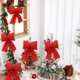 thumbnail image 5 of Adorno de lazo de Navidad | Gran decoración navideña de lentejuelas | Rojo, Dorado, Plata, Negro, Rosa | Tela de 12"x8" | Acento llamativo de ventana y árbol de Navidad | Decoración festiva duradera, 5 of 8