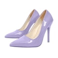 thumbnail image 2 of Viluyesy Women's Patent Leather Pumps Stiletto Pointed Toe High Heels Dressy Slip On Comfortable Work Party Wedding Light Blue Size 7.5, 2 of 9