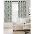 thumbnail image 2 of Blue Flowers Blackout Curtains 63 Inches Long for Bedroom, Romantic Farmhouse Botanical Floral Leaves Thermal Insulated Room Darkening Black Out Window Curtain Panels Grommet Drapes for Living Room, 2 of 8
