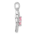 thumbnail image 2 of Auriga Fine Jewelry 925 Sterling Silver Pink and White CZ Double Heart Pendant(L- 26.1mm, W- 20.9mm) for Women, 2 of 6