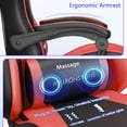 thumbnail image 3 of Mr IRONSTONE Ergonomic Gaming Chair with Massage Lumbar Support and Footrest, Heavy Duty 400lbs Computer Chair for Adults, Red/Black, 3 of 8