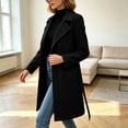 thumbnail image 3 of Biaocheng Women's Double Breasted Lapel Long Coat Button Front Long Sleeve, 3 of 6