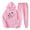 Pink, variant on JURANMO Fashion 2 Piece Sets for Women Casual Lightweight Hoodie Sweatsuit Dandelion Print Hooded Pullover Tops with Kangaroo Pocket Sweatpant Two Piece Matching Outfits Orange L