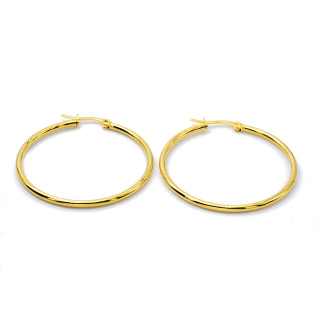 Arracadas Forma Circular DE Acero Quirurgico Dorado