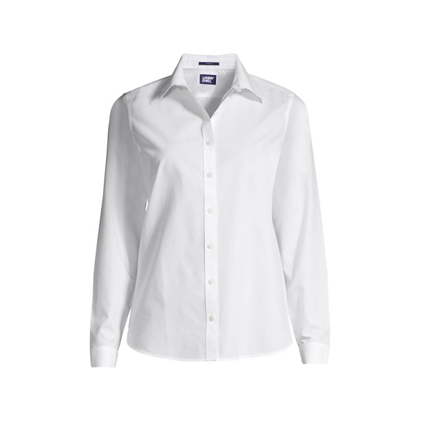 Lands' End Women's Wrinkle Free No Iron Button Front Shirt