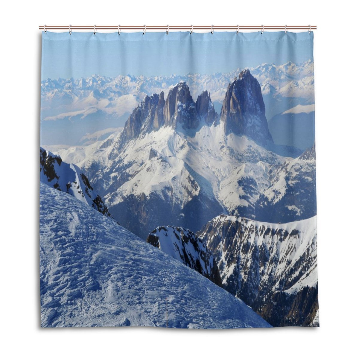 POPCreation Snow Mountain Shower Curtain Waterproof Bathroom Shower