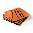 thumbnail image 4 of Effete Feline Claw Marks Scratch Corkwood Coasters Set, 4 of 6