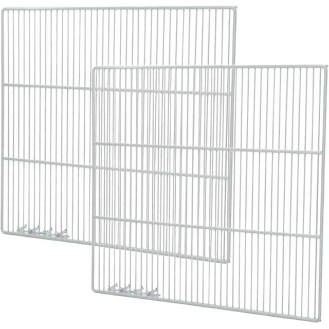Set of 2 Commercial Freezer and Refrigerator Replacement Shelves (24.5" x 20.75") - Adjustable Utility Steel Wire Metal Shelf - Commercial Refrigerator Shelf, White
