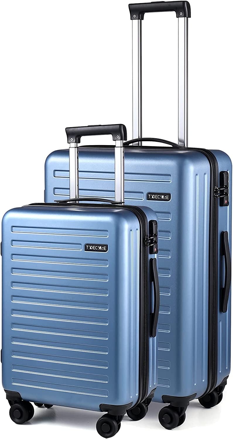 TydeCkare 24 Inch Checked Luggage Lightweight ABS+PC Hardshell Suitcase