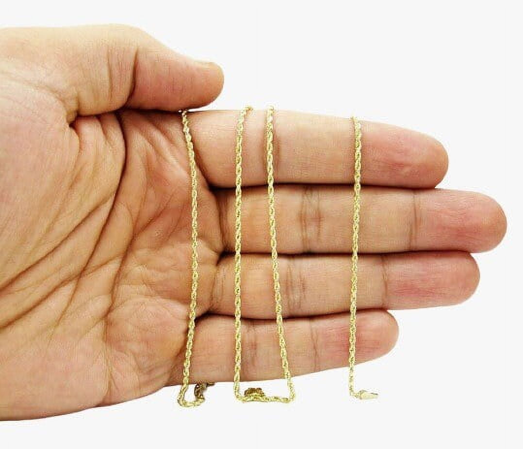 Beautiful 14K Genuine Solid Yellow Gold Rope Necklace Chain 16"-30"