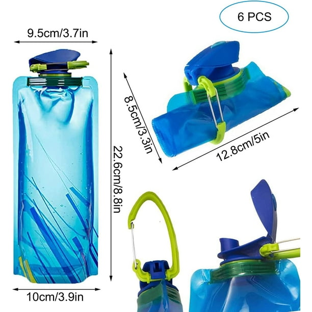 Bouteille d'eau pliable 700 ml bouteilles d'eau pliable réutilisable sac à eau  sac
