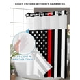 thumbnail image 4 of No Hook Cloth Fabric Shower Curtain with Snap in Liner, Red American Flag Waterproof Shower Curtains Set with See Through Top Window, Black White Striped US Flag Stars Bath Curtains Shower 72"x72", 4 of 6