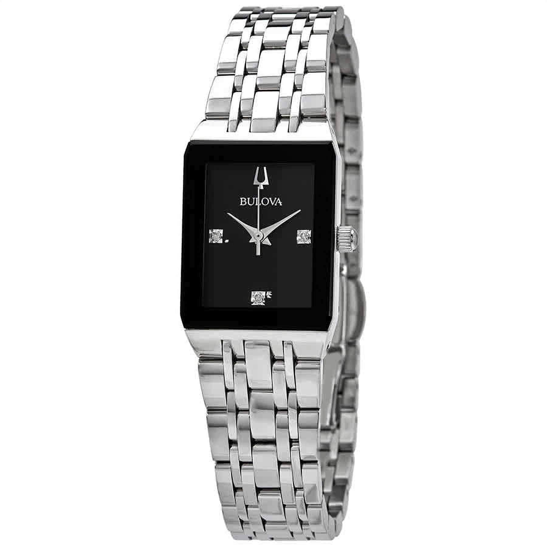 Pre-Owned Bulova Crystal 38mm Steel Silver Dial Ladies Watch 