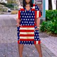 thumbnail image 2 of IROINNID Patriotic Dress For Women 4th of July USA Flag Prints Plus Size Dress For Summer Casual 4th of July Dresses Pocket Knee With Pockets V-Neck Knee-Length Dress, 2 of 5