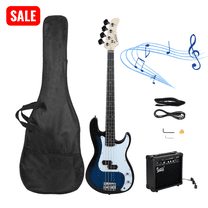 Tcbosik 4 String Electric Bass Guitar with 20W Amp, Beginner Starter Complete Kit with Bag, Strap, Amp Wire and Spanner Tool, Blue