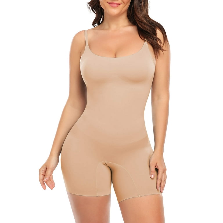 Women's Shapewear Bodysuit Tummy Control Body Suit Mid Thigh Butt Lifter  Seamless Full Body Shaper (Color : Skin, Size : Large)