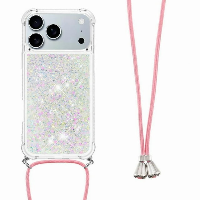 Funda FOXDOCK para iPhone 17 Pro Max con Cuerda Ajustable, Brillo Líquido, Protección Antigolpes y Lente – Ideal para Regalo