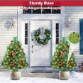 thumbnail image 3 of Yexmas 2PCS Small Outdoor Christmas Trees with LED Lights,30" Artificial Xmas Decora for Porch,Yard,Pathway,Garden,PVC+PE+Pine Needles, 3 of 9