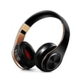 thumbnail image 2 of Auriculares Bluetooth sobre la oreja auriculares inalámbricos estéreo orejeras de cuero suave micrófono incorporado para PC/teléfonos móviles/tv, 2 of 2