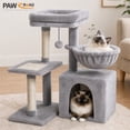 thumbnail image 6 of PAWZ Road 28" Small Cat Tree Tower Cat Condo with Perch Cat Scratching Post for Indoor Cats, Gray, 6 of 15