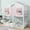 Pink, variant on Twin over Twin House Bunk Bed with Roof , Window, Window Box, Door , with Safety Guardrails and Ladder, Grey