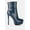 Navy, variant on Orion High Heeled Croc Ankle Boot