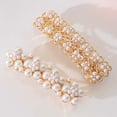 thumbnail image 5 of Elegant Gold Pearl French Barrette for Women Formal Bridal Hair Jewelry Large Floral Hair Clip Hairpiece Accessory, 5 of 8