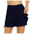 thumbnail image 2 of Abcnature Plus Size Shorts, Womens Athletic Shorts, Women Active Performance Skort Lightweight Skirt For Running Tennis Golf Sport, Comfy Beach Shorts, Yoga Pants, Cycling Sport Shorts Navy L, 2 of 5