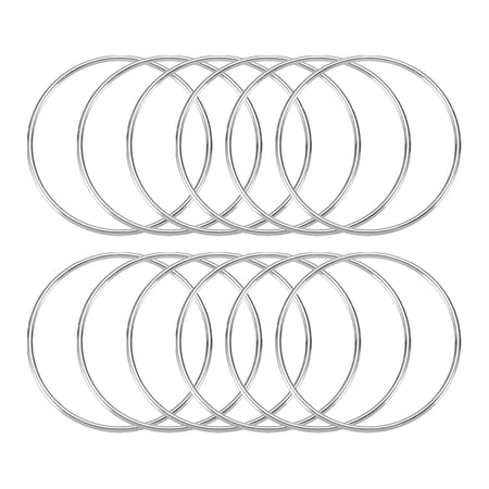 Uxcell 12 Pcs Dream Catcher Rings,Metal Crafts Hoops Floral Hoop 3 Inch Macrame Hoops Rings for DIY Crafts Wreath Making Supplies Plant Hangers,Silver