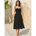 thumbnail image 2 of Women's 2025 Summer Midi Corset Dress Wedding Guest Dresses A Line Flowy Slit Going Out Sundress for Tea Party, 2 of 7
