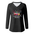 thumbnail image 5 of FDGIU Cute Christmas Graphic Tee for Women, Long Sleeve Crewneck Blouse, Cozy Loose Fit for Holiday Parties, 5 of 6