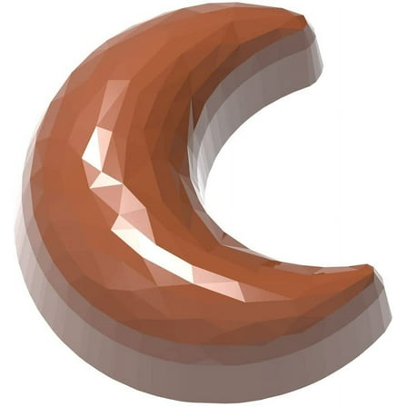 Chocolate World 1935 Polycarbonate Chocolate Mold with 21 Faceted-Half-Moon Cavities, Each 31mm x 35mm x 16.5mm High