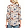 thumbnail image 5 of VDJ Womens Fall Tops 3/4 Sleeve Button Up V Neck Boho Summer T shirts Comfort Lightweight Henley Shirts Fashion Clothing Size S, 5 of 6