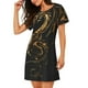 thumbnail image 2 of Balery Golden Dragon Tattoo Art Camisón de manga corta con cuello redondo para mujer, cómodo y elegante., 2 of 6