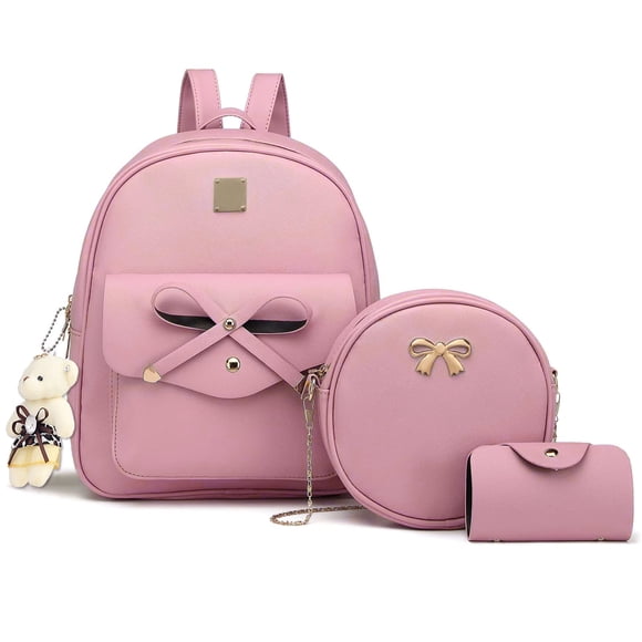Minimochila K.E.J. Bowknot de piel, 3 unidades, para mujer