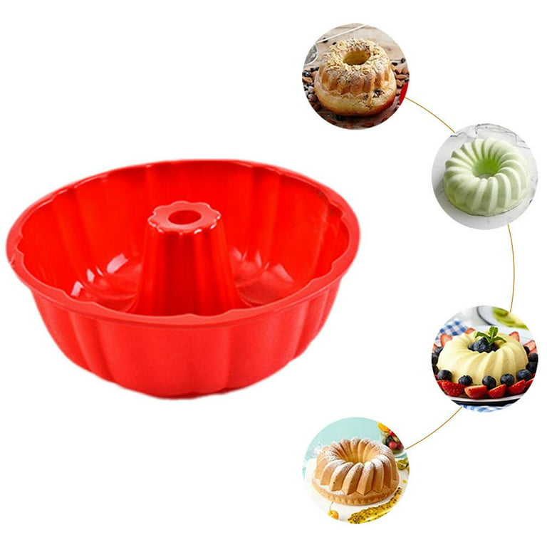 Besthua Bunte Cake Pan | Silicone Fluted Cake Molds | Nonstick and Quick Release Baking Pans, Bakeware for Cake Jello Bread and More Baked Goods, Size