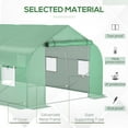 thumbnail image 6 of 11.5' x 10' Walk-In Greenhouse - Galvanized Steel Frame with 6 Mesh Windows & Zippered Door, Green, 6 of 10
