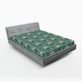 thumbnail image 2 of Ambesonne Floral Fitted Sheet, Cotton Flower Sketchy Design, Full Size, Ceil Blue and Fern Green, 2 of 5