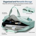 thumbnail image 3 of Aisboks 11-16'' Laptop Bag,Business Briefcase for Women, Water-Resistant Computer Messenger Bag, 15.6 Inch Laptop Shoulder Bag with Luggage Strap for Work Travel, Mint Green, 3 of 8