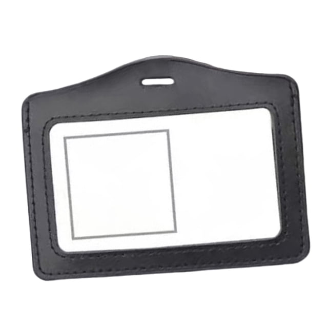 Multi- Badge Holder with Neck Lanyard Waterproof Dustproof Card for Name Cards, Horizontal Black