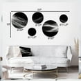 thumbnail image 4 of Designart "Duality of Thought Black and White I" Modern Waves Metal Wall Art Set of 5 Piece, 4 of 5