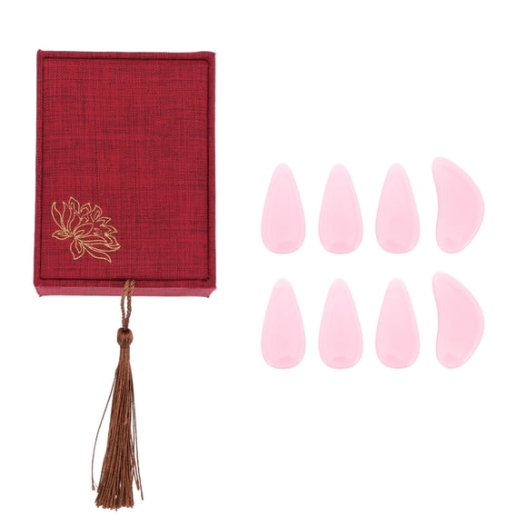 HEALEEP 1 Set Guzheng Finger Nails Pink Nylon Loud Sound Practice Guzheng Nails for Music Playing