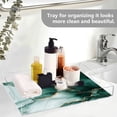 thumbnail image 5 of WOBOGO Gilt Green Patterns Acrylic Serving Trays 15.7x11.8 Inch Spill Proof Clear Decorative Organizer with Handle, 5 of 7